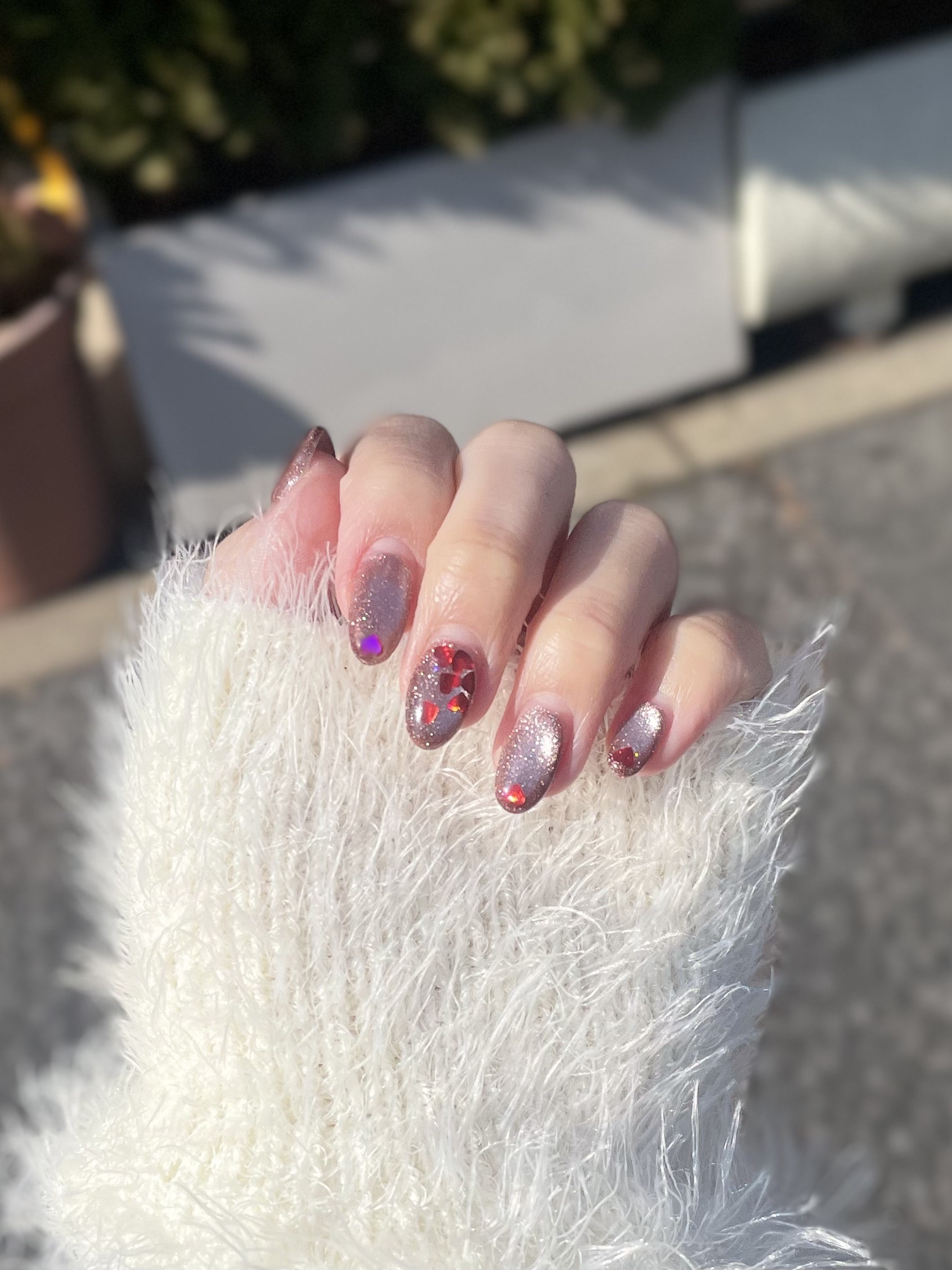 バレンタインネイル